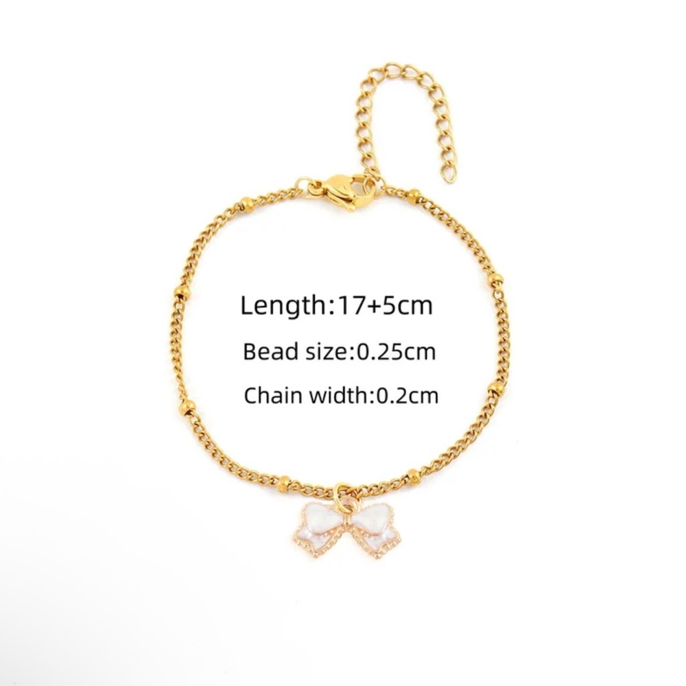Elegant White Bow Bracelet